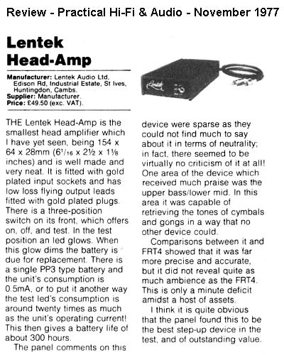 (Source : http://www.saturn-sound.com/history/hi-fi,%20reviews.htm#Lentek)